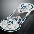 Detailed Star Trek Spaceship Model With Disc Shaped Design And White Blue Color