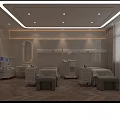 Modern Beauty Salon Interior Featuring Two Beauty Beds Equipment Mirror Lighting And Light Colored Decor