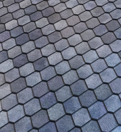 Hexagonal Floor Tiles In Dark Gray Blue With Textured Surface Arrangement Pattern 3d model