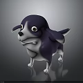 Cute Cartoon Style Purple And White Puppy 3D Model Character With Friendly Expression