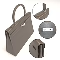 Stylish Gray Handbag With Top Handle And Lock Closure