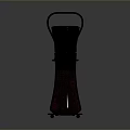 Kitchen Glass Salt Pepper Shakers With Black Lids And Red Spices In Metal Stand