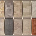 Various Floor Tiles Featuring Different Colors Textures Stone Like Finishes and Herringbone Patterns 3d model