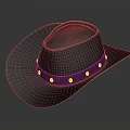 Stylish Black Leather Cowboy Hat With Metal Studs For Daily Use