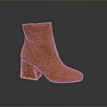 Stylish Red Patent Leather Ankle Boots With Block Heel For Daily Wear