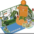 Shenyang Global Harbor Youth Sports Theme Exhibition Area With Basketball And Athletes