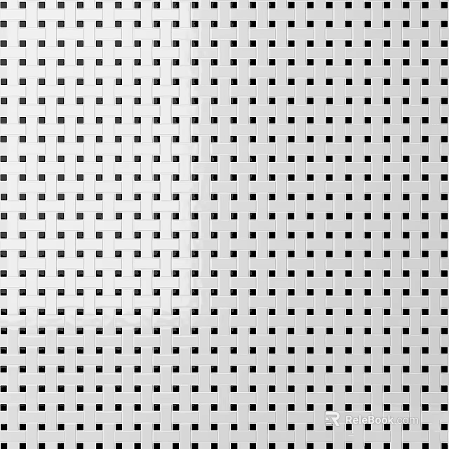 Perforated Metal Panel With Black Square Grid Pattern On White Background 3d model 
