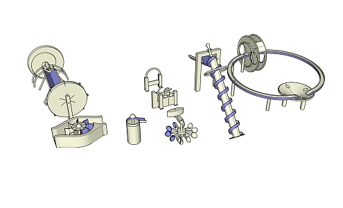 Modern amusement equipment Archimedes water intake 3d model