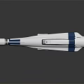 Modern White Blue Submarine Model With Crew And Marine Life Elements