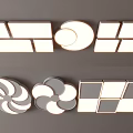 Modern Ceiling Lights With Various Shapes Including Geometric Flower And Round Designs 3d model
