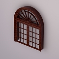 American style villa arched window wooden casement window custom American style floor-to-ceiling window European style pastoral casement window 3d model