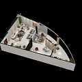 Shopping Mall Store Modern Interior Layout With Display Areas Furniture And Green Plants
