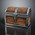 Vintage Wooden Chest With Metal Lock And Rustic Wood Surface Design