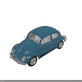 Classic Blue Volkswagen Beetle Vintage Car Exterior With Retro Design And Shiny Paintwork