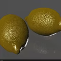 Two Fresh Yellow Lemons with Smooth Skin Placed on Gray Surface
