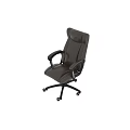 Modern Comfortable Leather Leisure Chair With Swivel Base And Padded Armrests