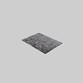 Square Gray Vintage Rug With Distressed Texture For Living Room Decor