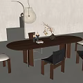 Quiet Ancient Dining Tables and Chairs 3d model