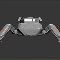 Mechanical Sci Fi Weapon with Four Legged Design and Metallic Cannon Structure 3d model
