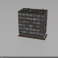 Multistory Residential Building With Gray Exterior Multiple Windows Balconies And Red Base