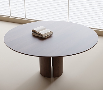 Modern round dining table 3d model