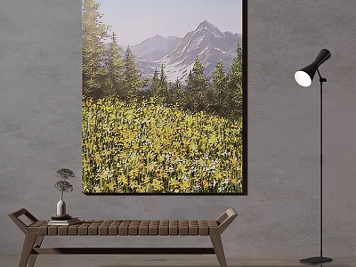 Quiet Landscape Painting Decorative Painting 3d model