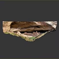 Stunning Red Rock Landscape With Ancient Cliff Dwellings And Lush Green Vegetation