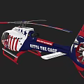 Patriotic Themed Helicopter With Red White Blue Stripes Stars And Outta The Cage Graphic