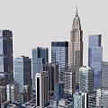 Modern Urban Building Skyline With Skyscrapers Of Different Heights And Glass Facades