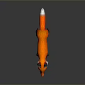 Vibrant Orange Fox 3D Model Game Movie Character With White Chest And Black Legs