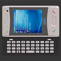 Modern Handheld Digital Device Featuring Color Screen and Integrated Physical Keyboard 3d model