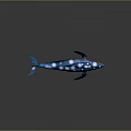 Blue Whale Game Movie Character With Glowing White Spots And Shiny Appearance
