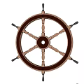 Playground Equipment Wooden Pirate Ship Steering Wheel with Brown Beige Decorative Spokes