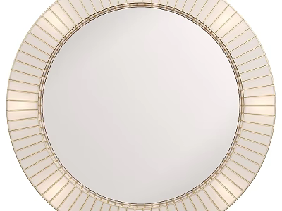 Modern Elegant Round Mirror With Sunburst Geometric Frame For Wall Decor 3d model