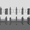 Modern Silver Public Facility Turnstile For Access Control In Public Areas 3d model