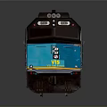 Vintage Model Train With Blue Yellow Brown Carriages Shiny Surface And Detailed Design