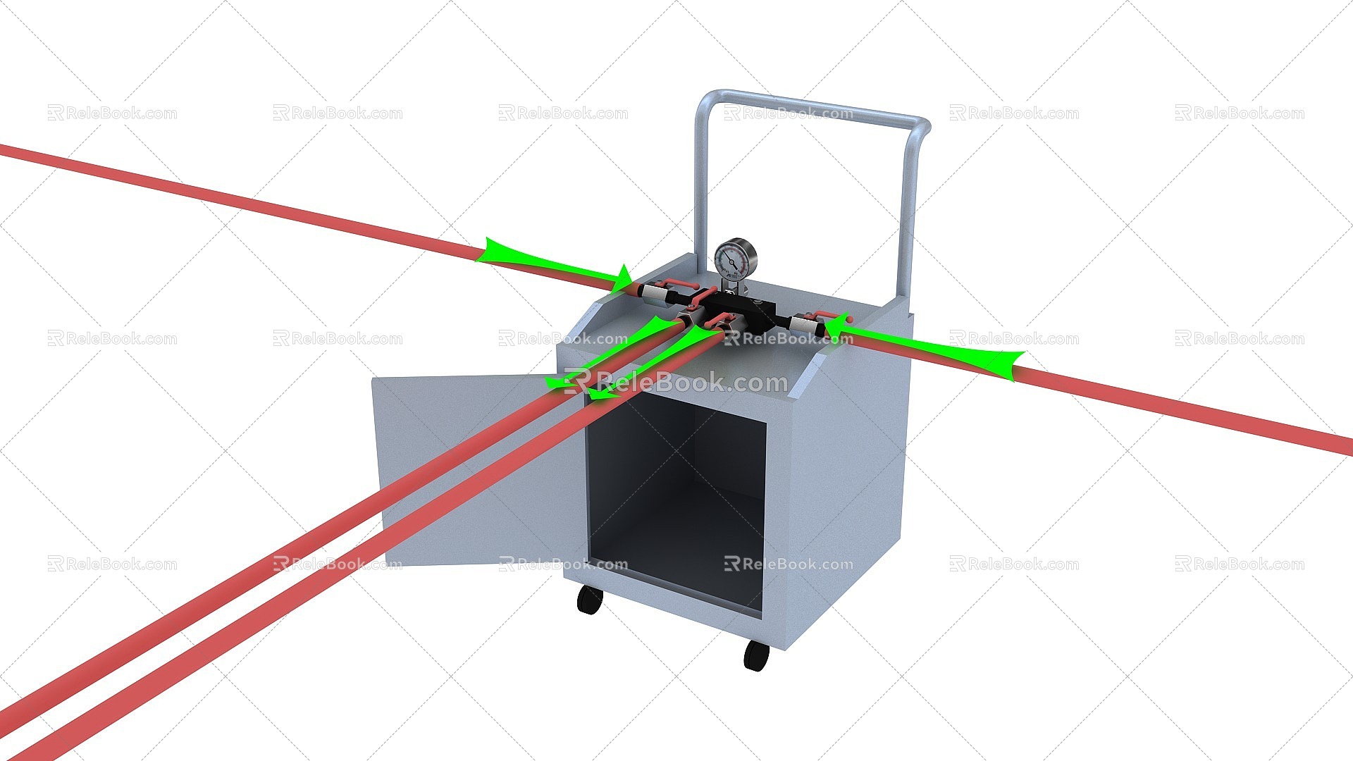 Nitrogen Replacement Device Gas Transmission Industry Repair Pipeline Animation 3d model