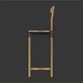 Wooden Bar Stool with High Back and Sturdy Legs for Modern Home Kitchen Bar