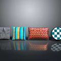 Colorful Decorative Pillows with Gray Striped Red Patterned and Checkered Designs for Home Decor