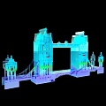 Detailed 3D Model of London Tower Bridge Showing Architectural Structure and Design