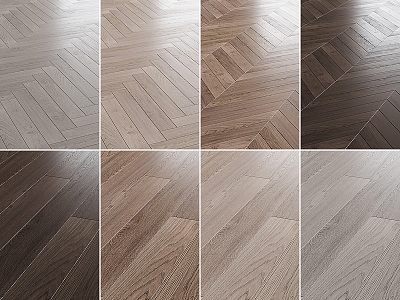 Wood Floor Combination Fishbone I-shaped Shop Herringbone Shop Oak Matte Wood-grain Brick 3d model