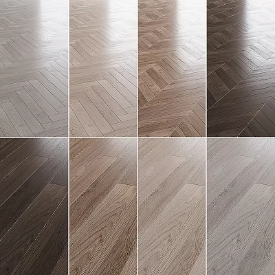 Display Of Wood Flooring In Different Styles Textures And Colors 3d model
