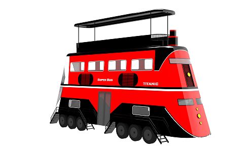 Modern Bus Giant Double Decker Bus Dining Car 3d model