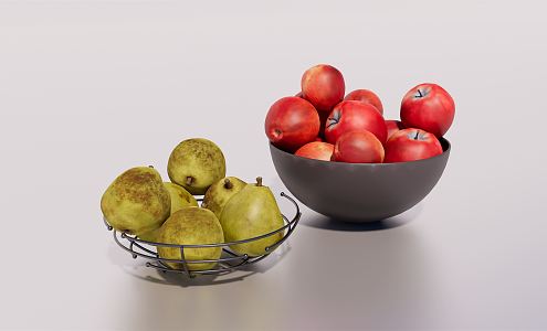 Modern apple fruit plate fruit furnishings 3d model