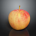 Fresh Red and Yellow Apple With Shiny Surface On Black Background 3d model