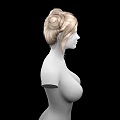 Game Movie Female Character With Blonde Double Bun Hairstyle And Upper Body On Black Background