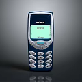 Classic Nokia 1000 Mobile Phone With Blue White Body Numeric Keypad And Menu Button