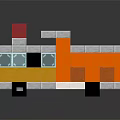 Electric Toy Building Blocks Food Truck with Orange White Body Red Top and Transparent Windows