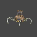 Game Movie Character With Brown Spiral Top Ear Blue Yellow Glowing Eyes And Silver Tentacles