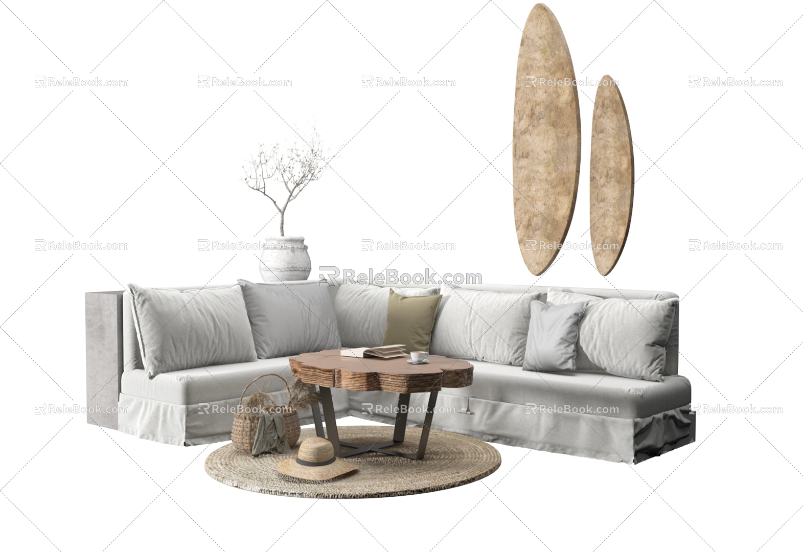 Modern Corner Sofa Sofa Coffee Table Combination Sofa Coffee Table Leisure Chair Leisure Sofa 3d model